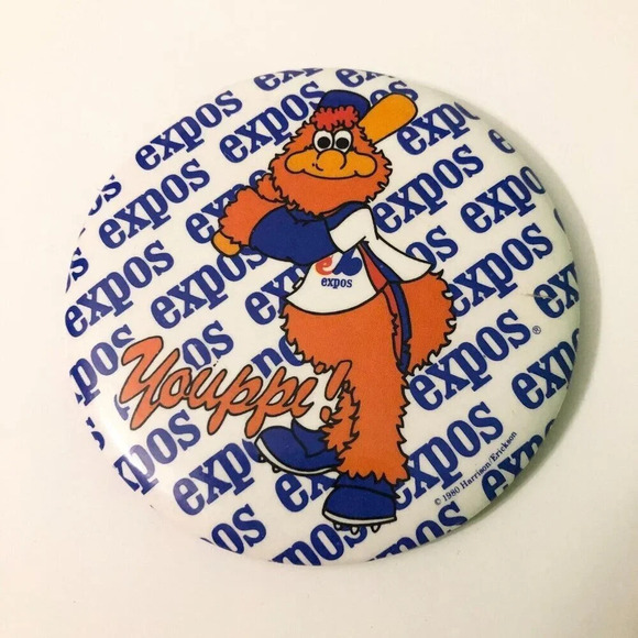 Vintage 1980 Expos Mascot Youppi Baseball Pin Back Button - Picture 10 of 13